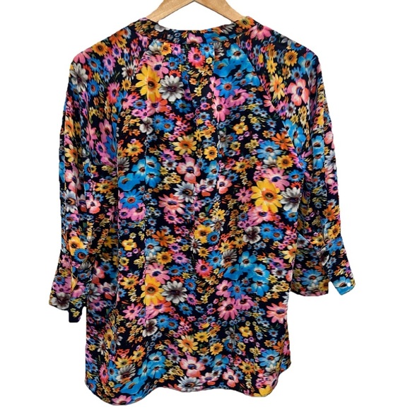 STELLA MCCARTNEY Sophie Silk Set Dark Floral Top Pant IT 40 US 4 Matching Outfit - Picture 8 of 16